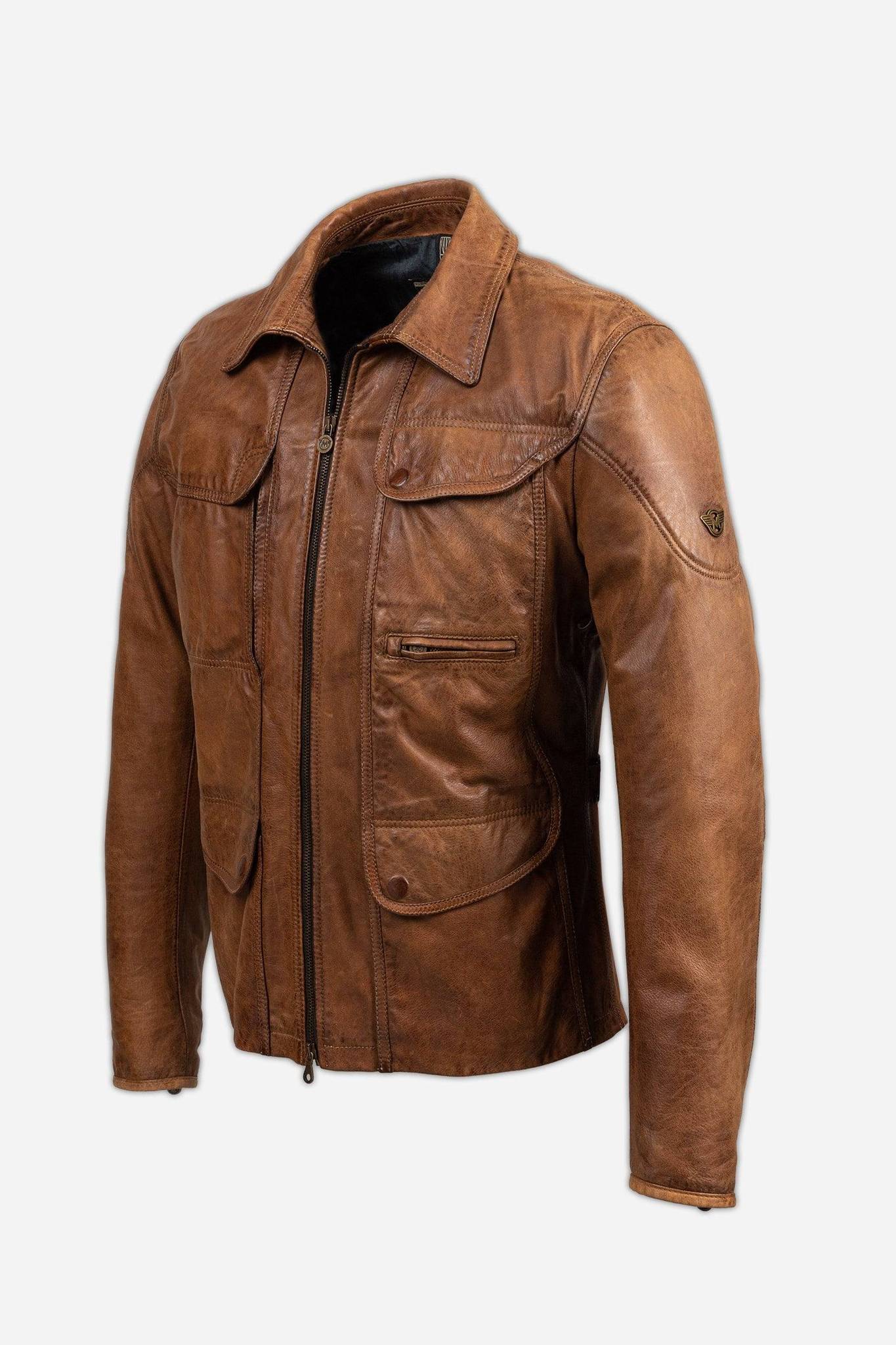 Matchless Kensington 2.0 Men's Leather Jacket Classic Brown - Side View