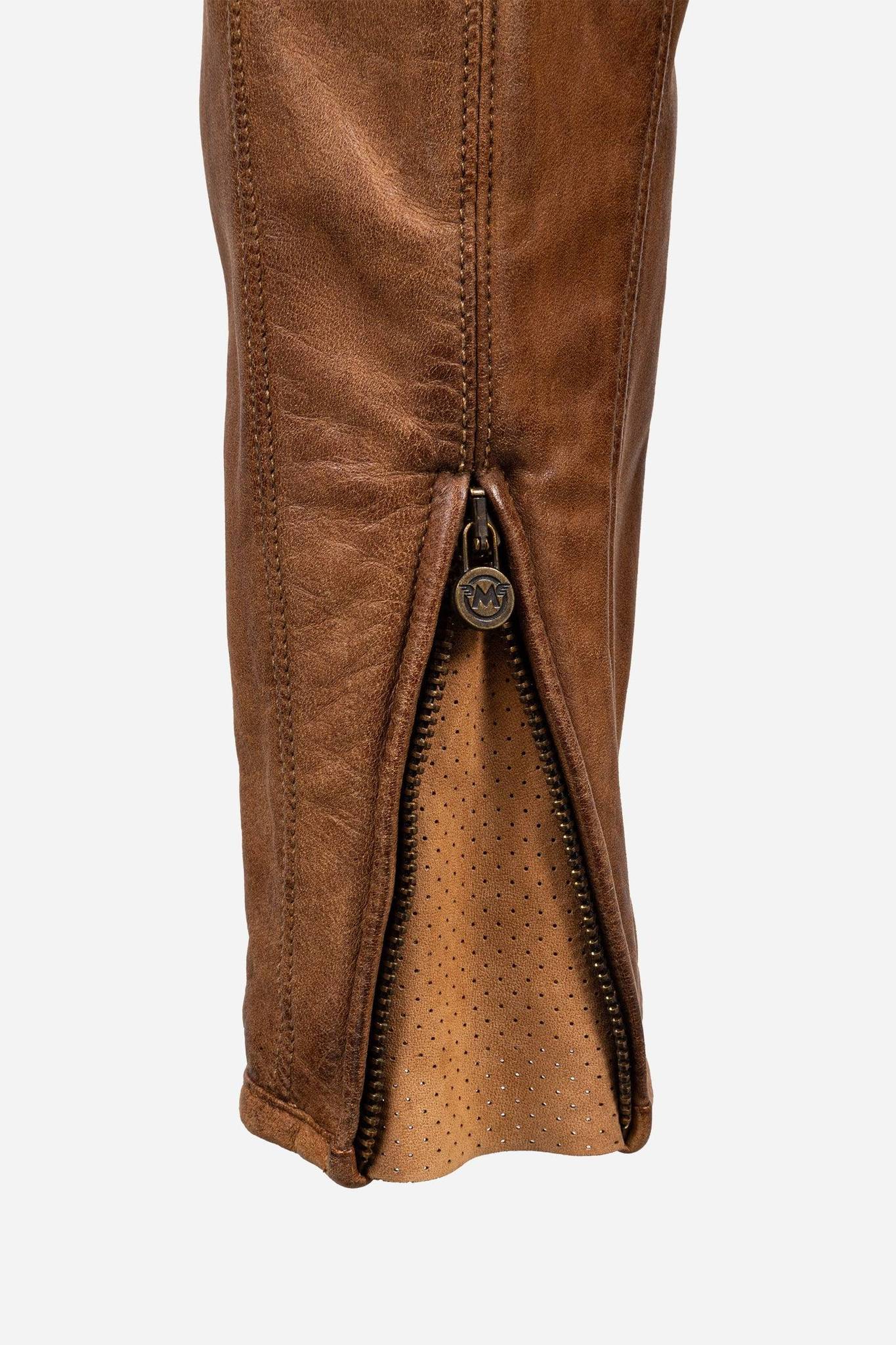 Matchless Kensington 2.0 Men's Leather Jacket Classic Brown - Close Up Cuff