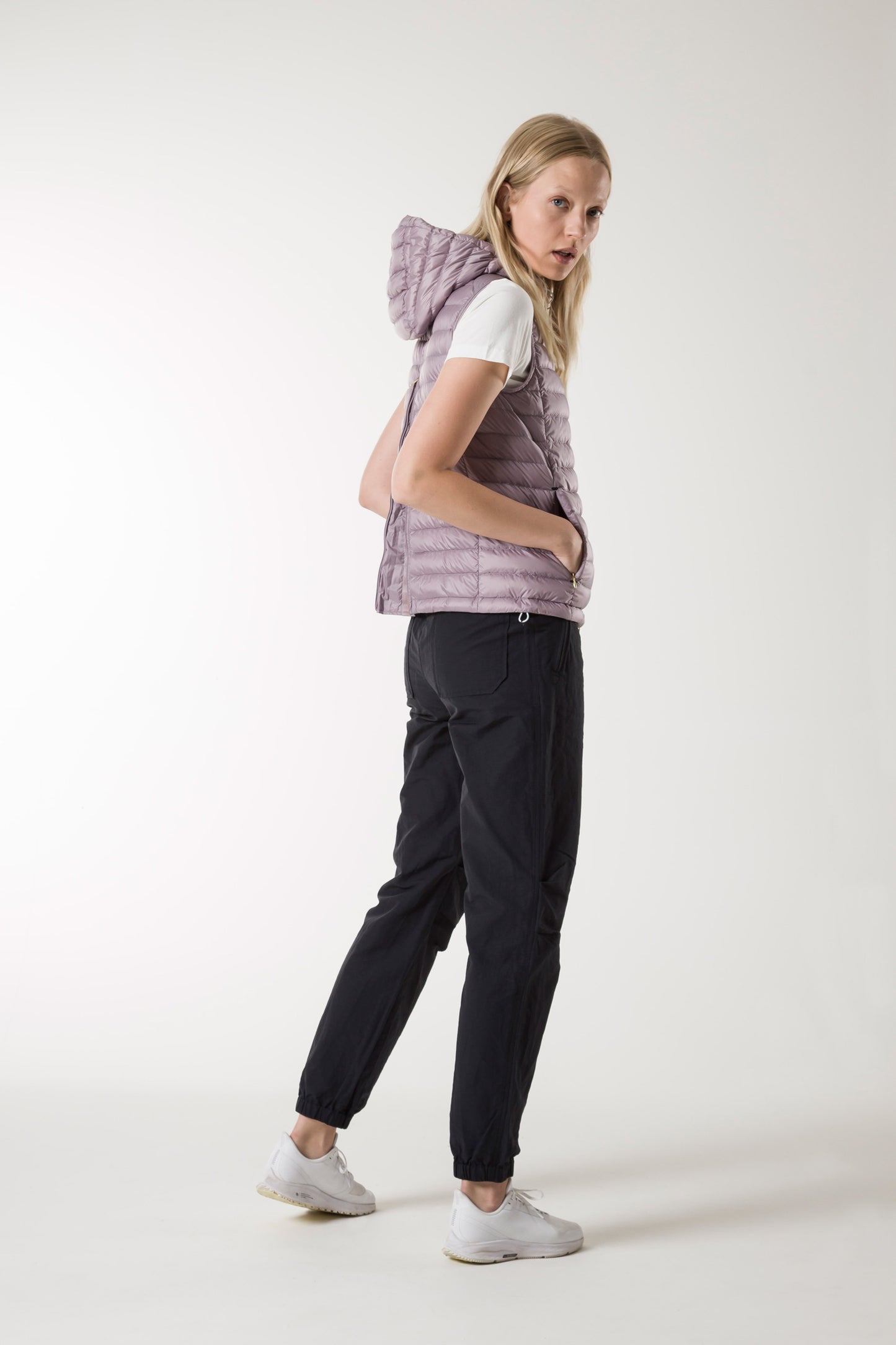 Parajumpers Hope Women's Down Vest Purple - Full Length Side View