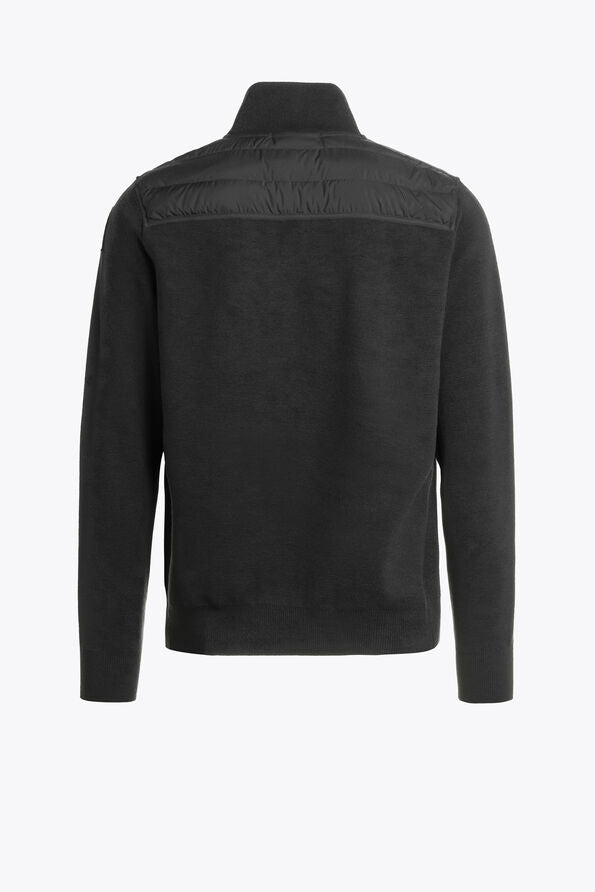 Parajumpers Takuji Men's Wool Down Cardigan Jacket Black – Back View