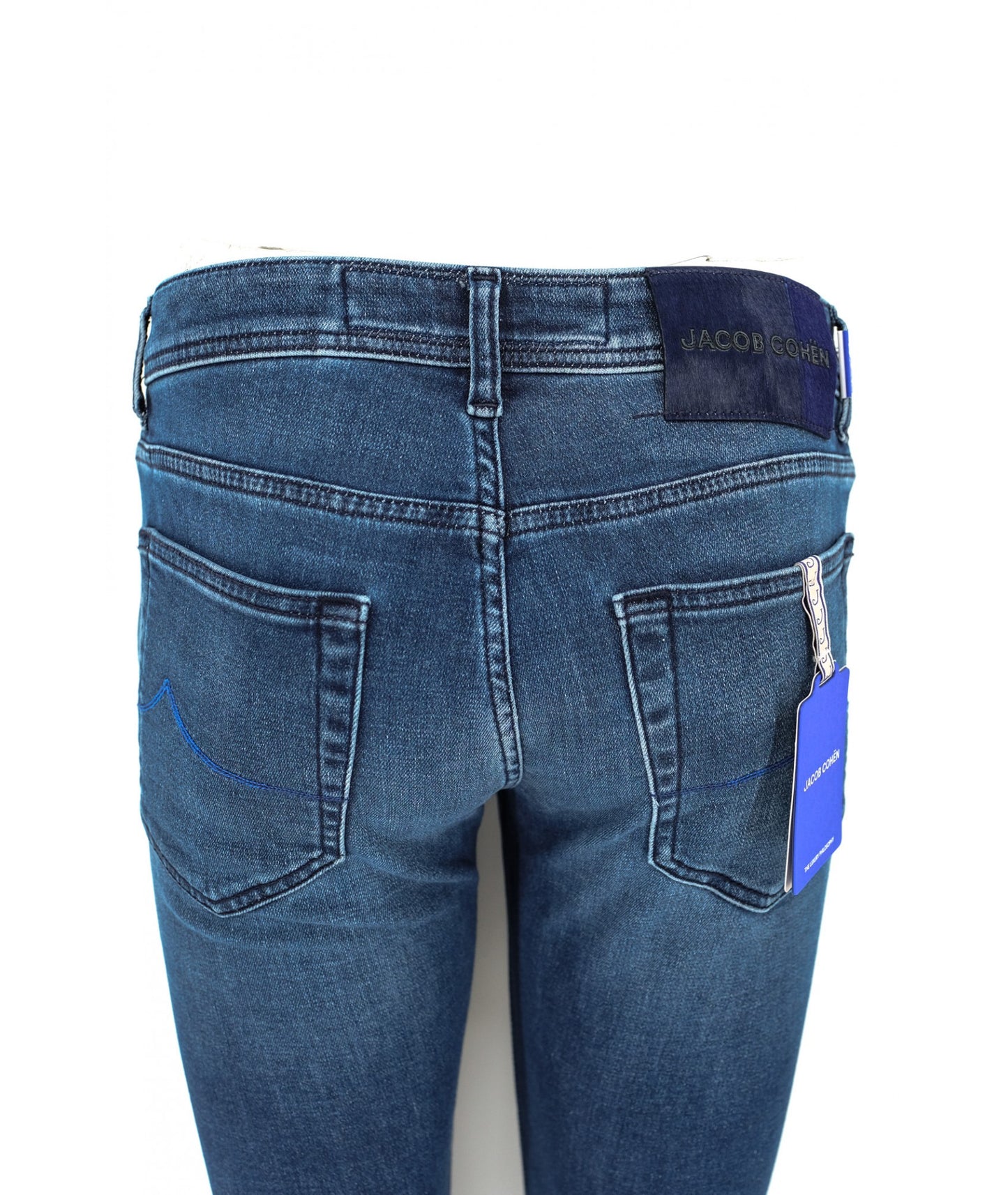 Jacob Cohën Men's Nick Slim Blue Washed Jeans - Close Up Back Patch