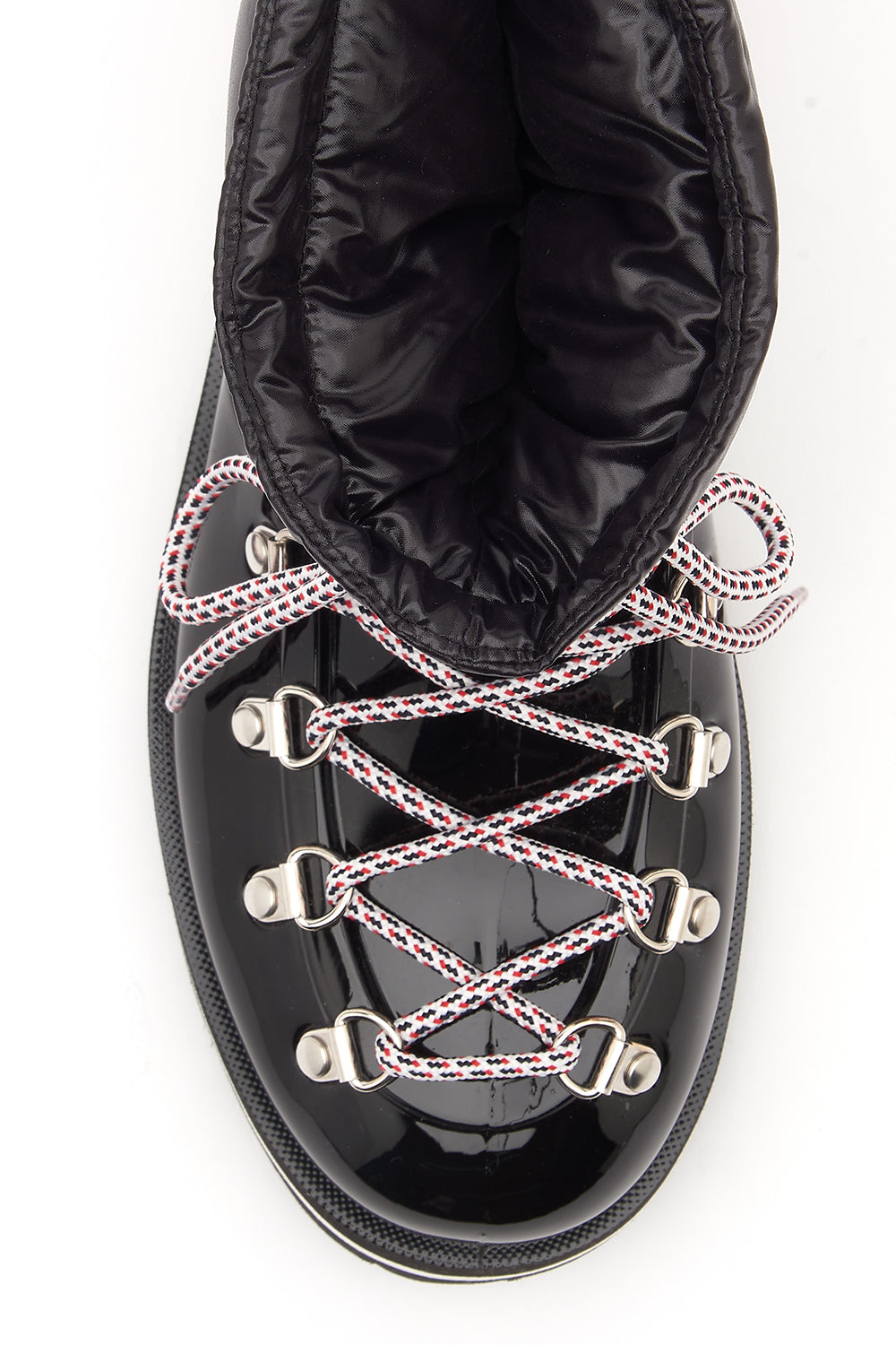 Moncler Inaya Women's Rubber and Down Ankle Boots Black - Top View