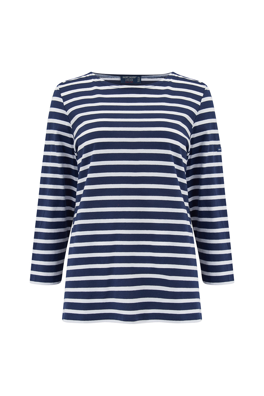Saint James Galathee II Women’s Long-sleeved T-shirt Navy/White - Front VIew