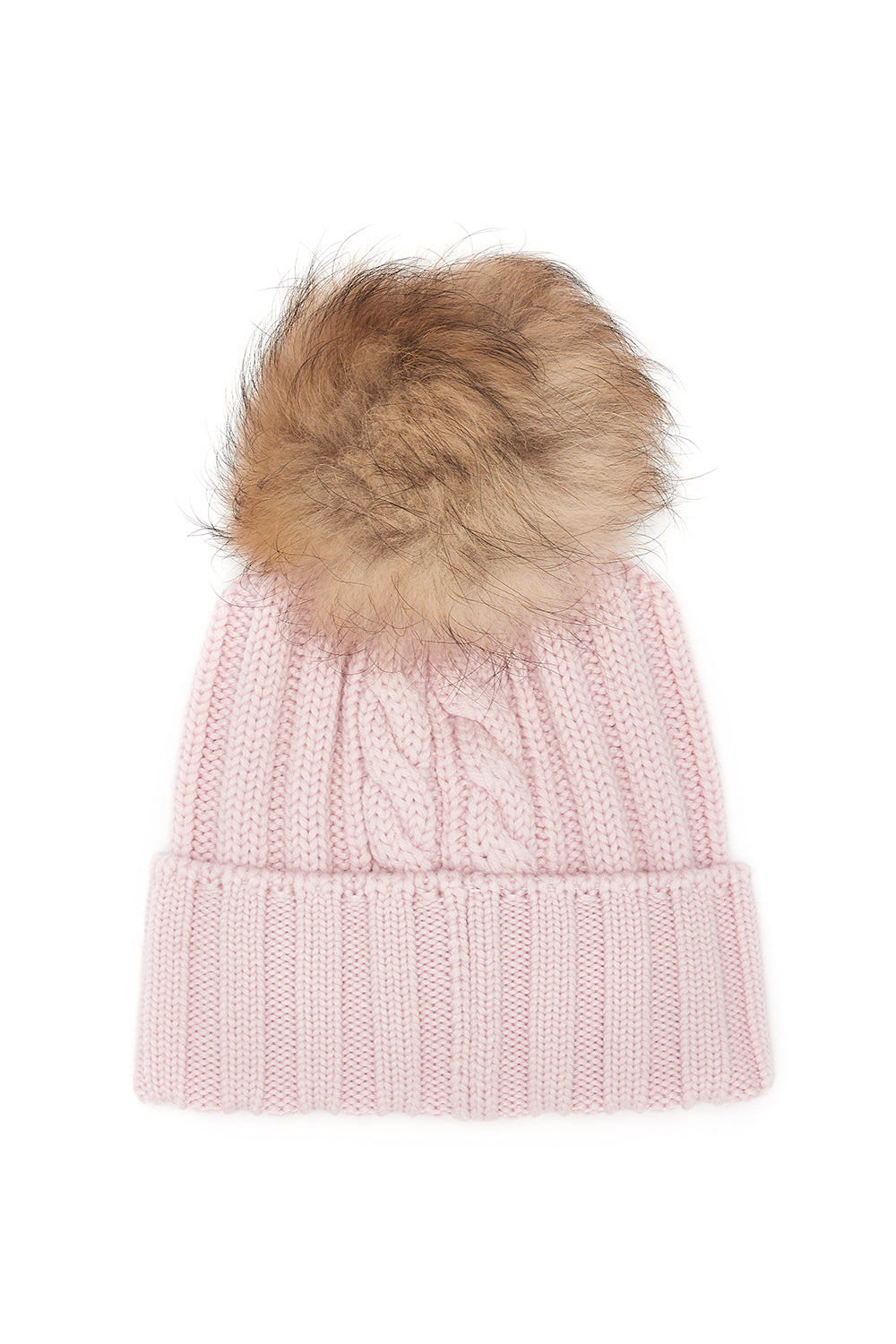 Woolrich Women's Rib-knit Pom-pom Beanie Pink - Laid Flat Back View