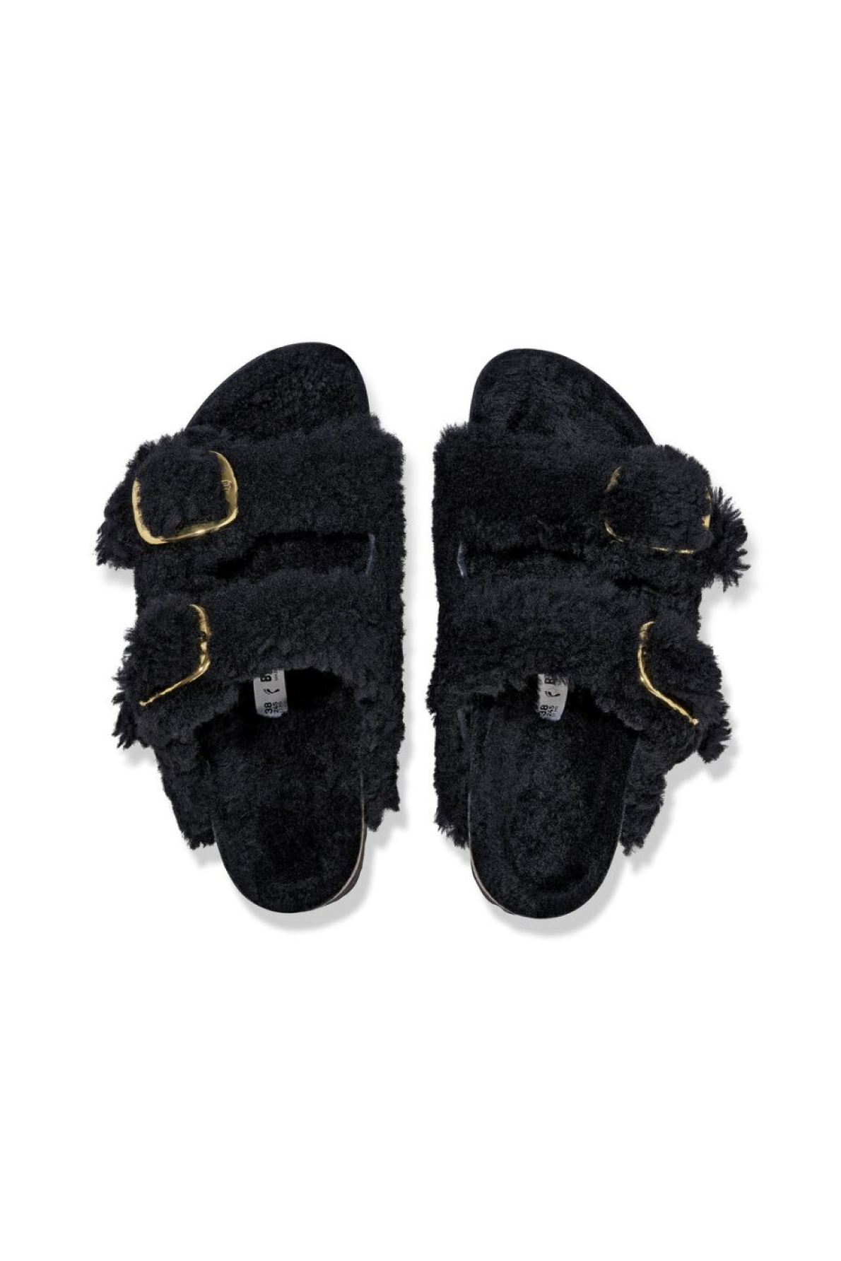 Birkenstock Arizona Gold Buckle Black Sandals - Birds Eye View