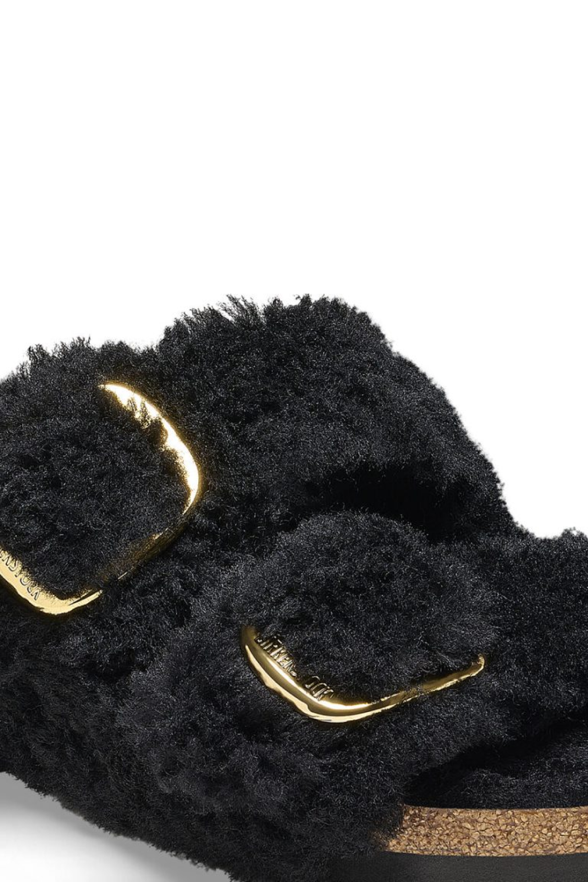 Birkenstock Arizona Gold Buckle Black Sandals - Close Up Buckle