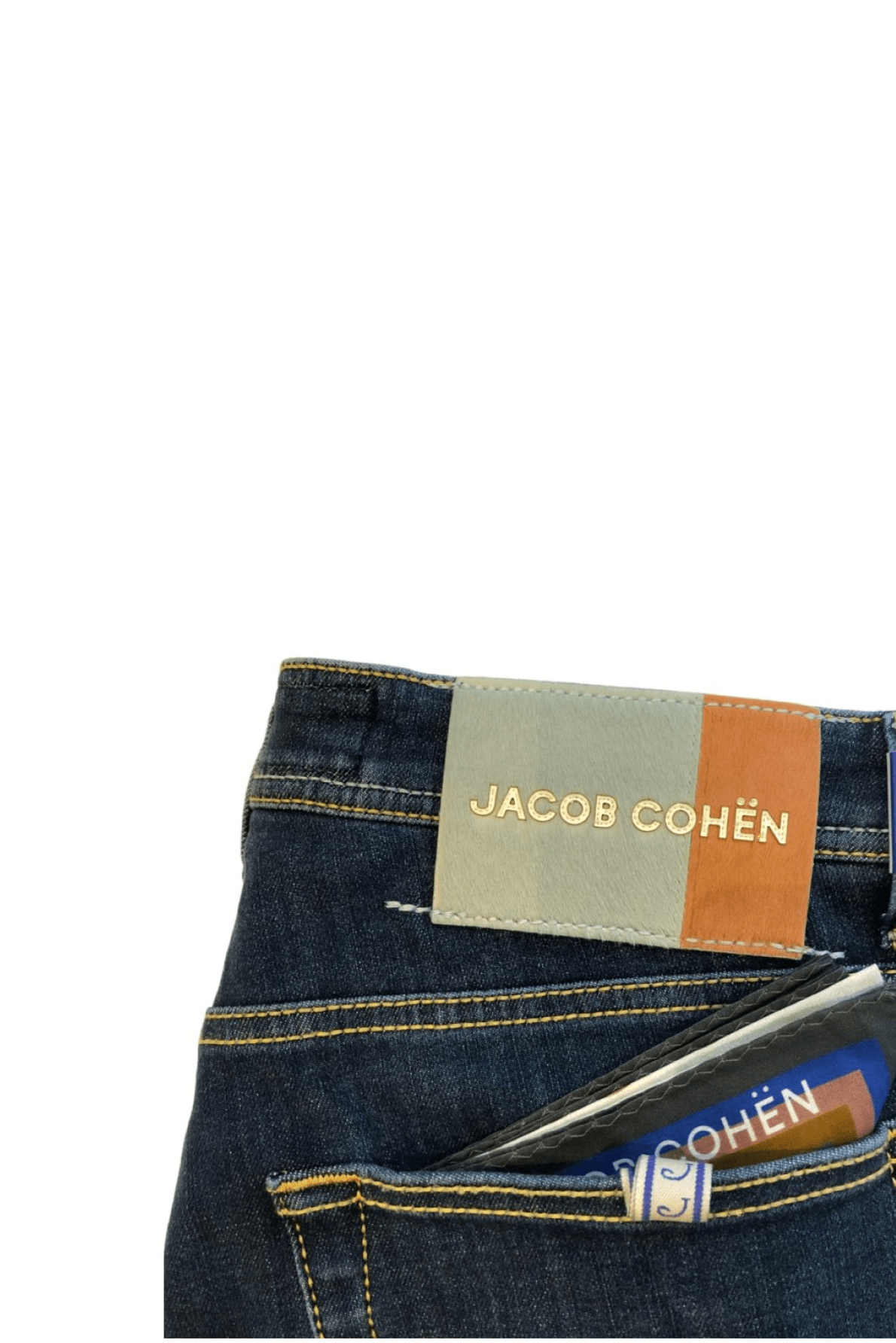 Jacob Cohën Men's Nick Slim Fit Jeans Blue - Close Up Logo Patch