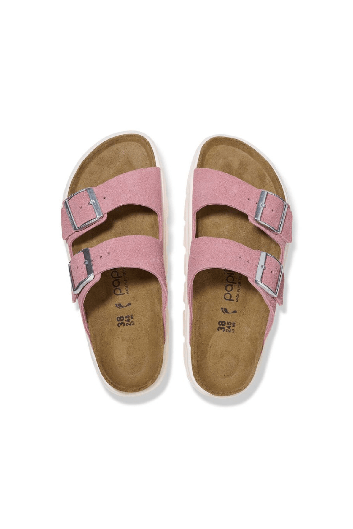Birkenstock Women's Arizona Chunky Suede Sandals Pink - Top View