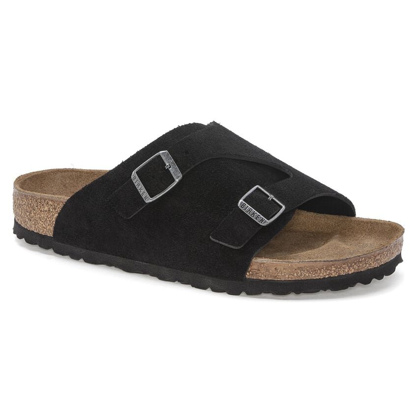 Birkenstock Men's Zurich Suede Leather Sandals Black