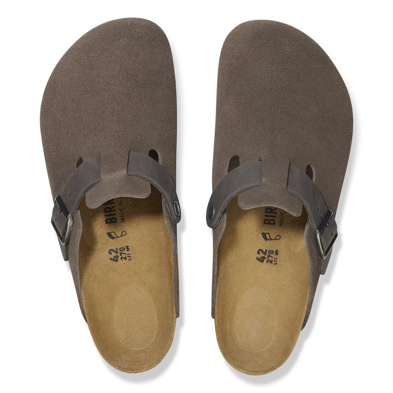 Birkenstock Boston Suede Leather - Concrete Grey