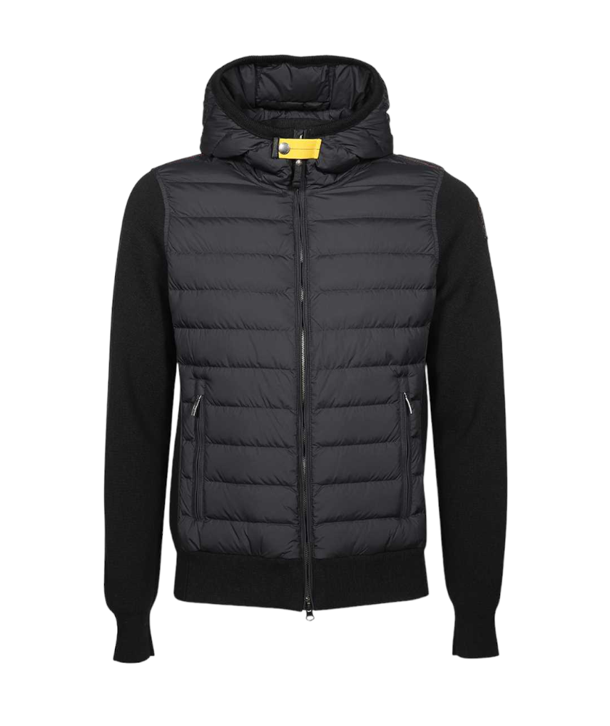 Parajumpers Illuga Men's Wool Down Jacket Black – Front View