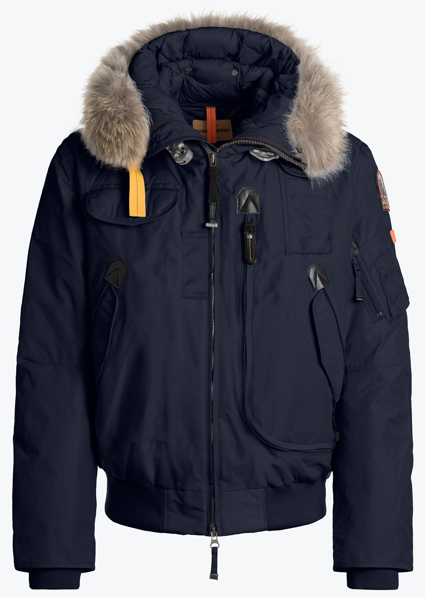 Parajumpers Gobi Men's Fur-trimmed Hooded Down Jacket Navy – Front View