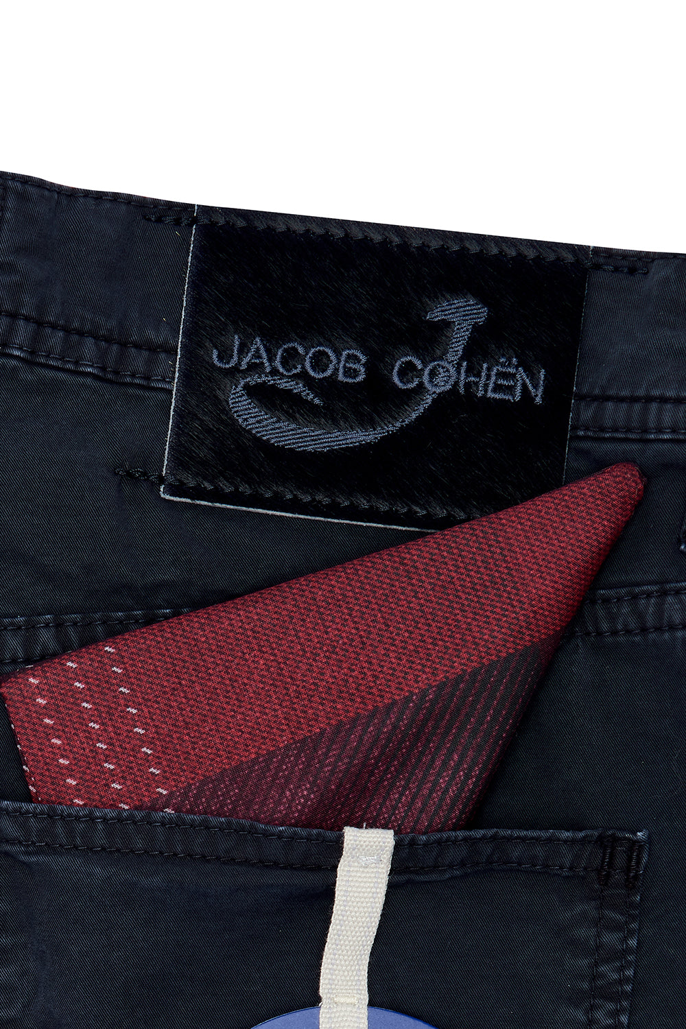 Jacob Cohën J6636 Comfort Men's Shorts Navy - Close Up Scarf and Logo Patch