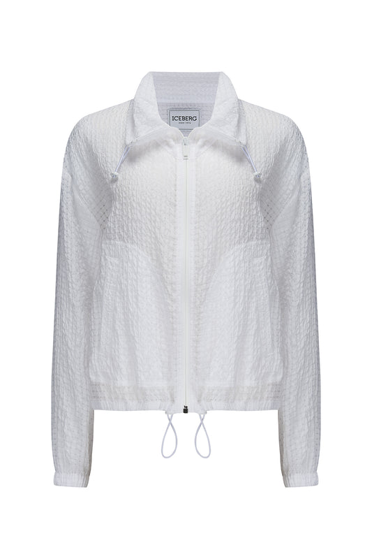 Iceberg Women's Broderie Anglaise Demi-sheer Jacket White - Front View