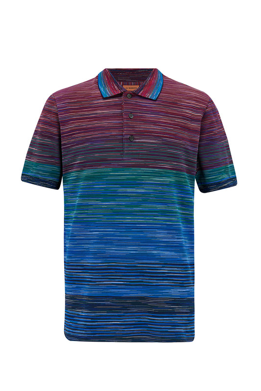 Missoni Men's Cotton Piqué Polo Shirt Multicoloured - Front View