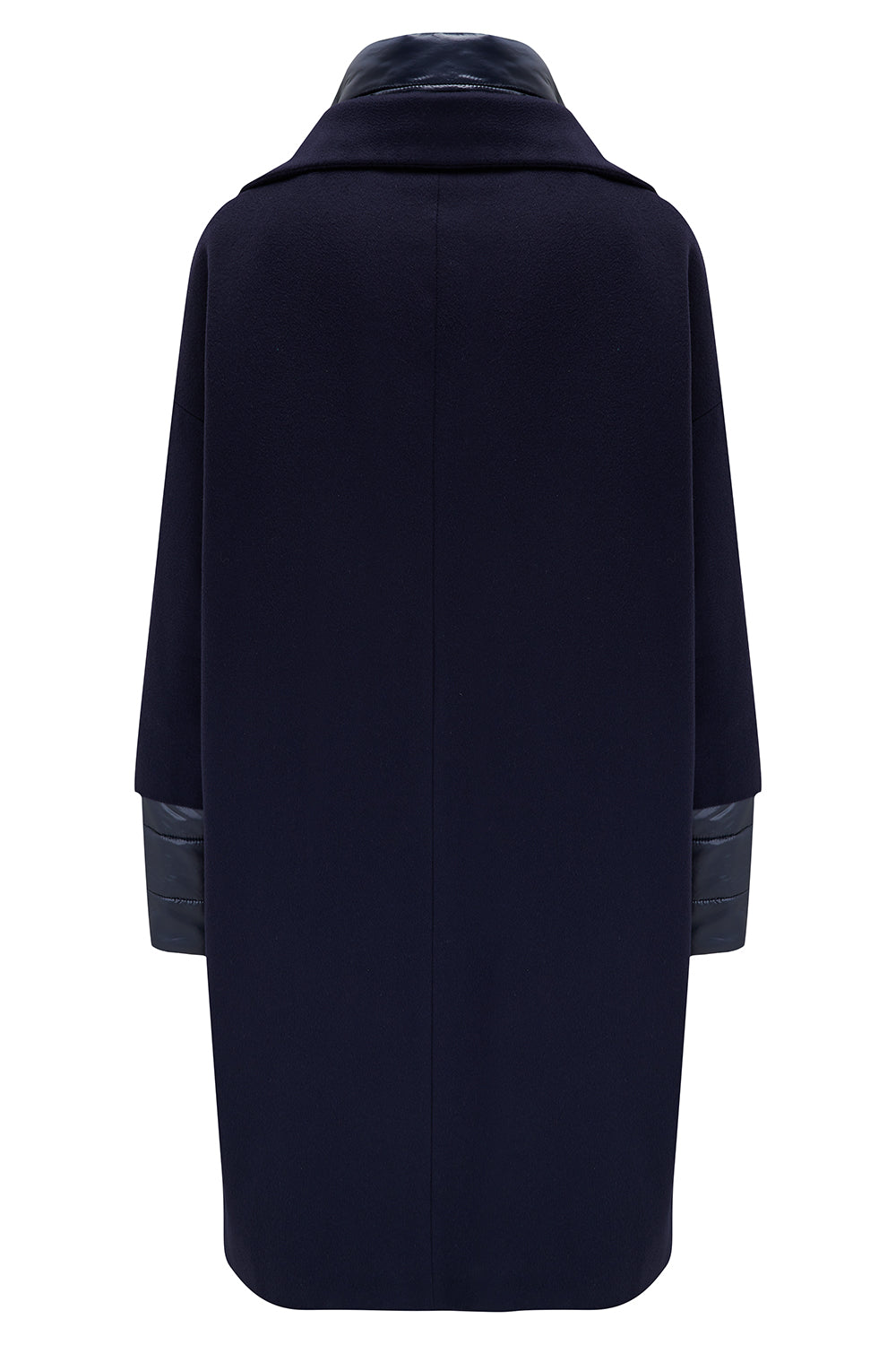 Herno Women’s Wool & Nylon Coat Blue - Back View
