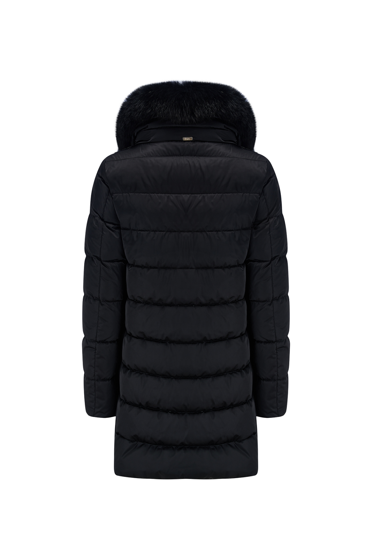 Herno Women’s Layered-Effect Padded Coat Black - Back View