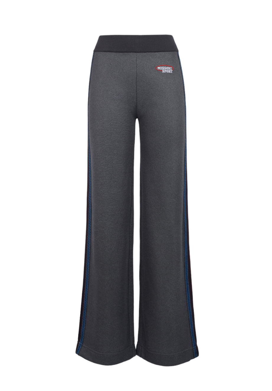 Missoni Women's Flared Trousers in Cotton Blend with Logo Rust - Front View