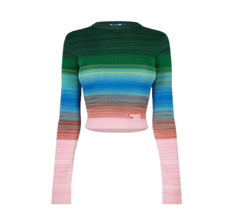Missoni Women's Long-sleeved Striped Crop Top Multicoloured - Front View