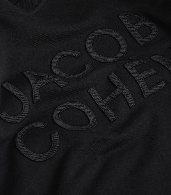Jacob Cohën Men's Logo Embroidered Sweatshirt Black - Close Up Logo