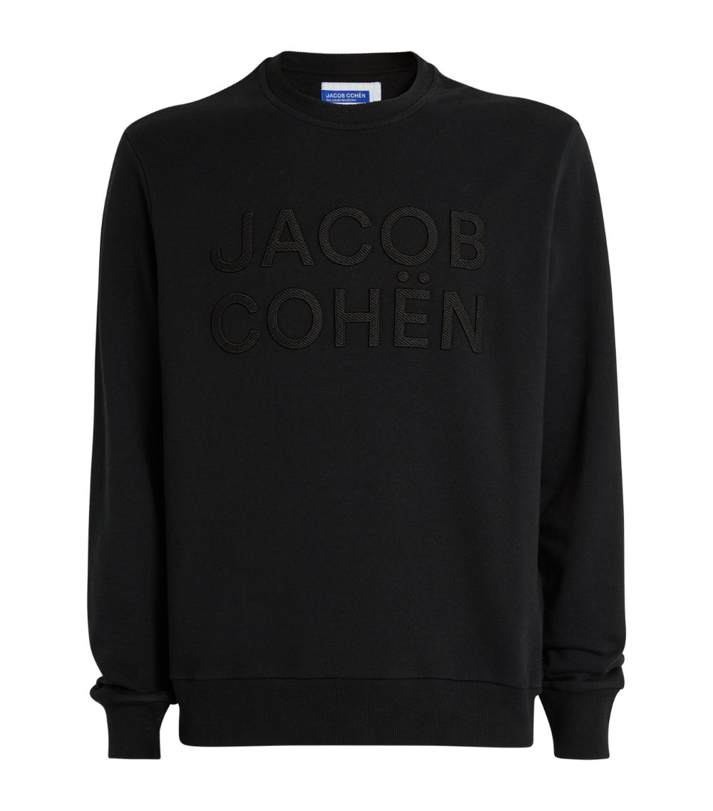 Jacob Cohën Men's Logo Embroidered Sweatshirt Black - Front View