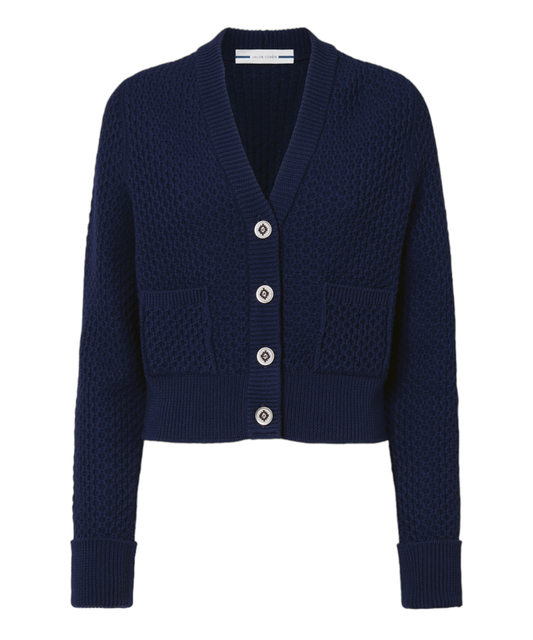 Jacob Cohën Women's Pure Wool Cardigan Navy - Front View