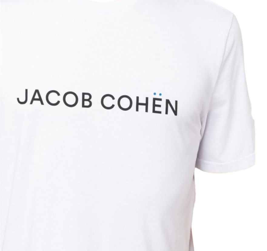 Jacob Cohën Men's Logo Print T-Shirt White - Close Up Logo