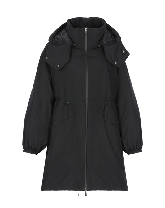 Women's Black Raincoat by Herno - Front View