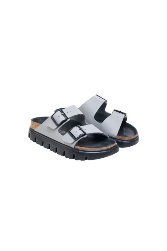 Birkenstock Women's Arizona Chunky Birko-Flor Sandals Grey - Side View