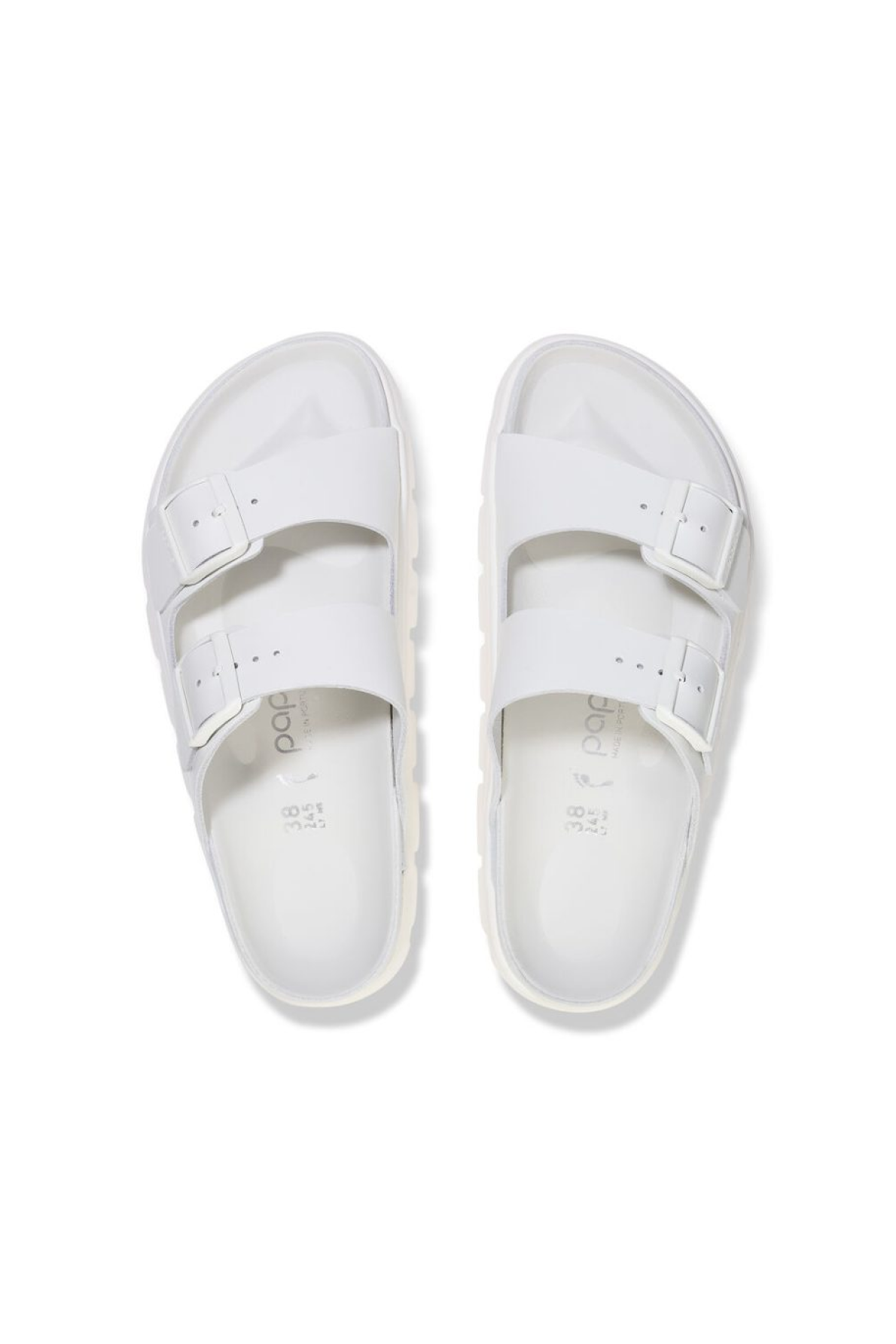 Birkenstock Women's Arizona Chunky Leather Sandals White - Top View