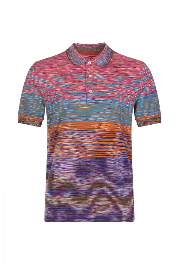 Missoni Men's Striped Polo Shirt Multicoloured