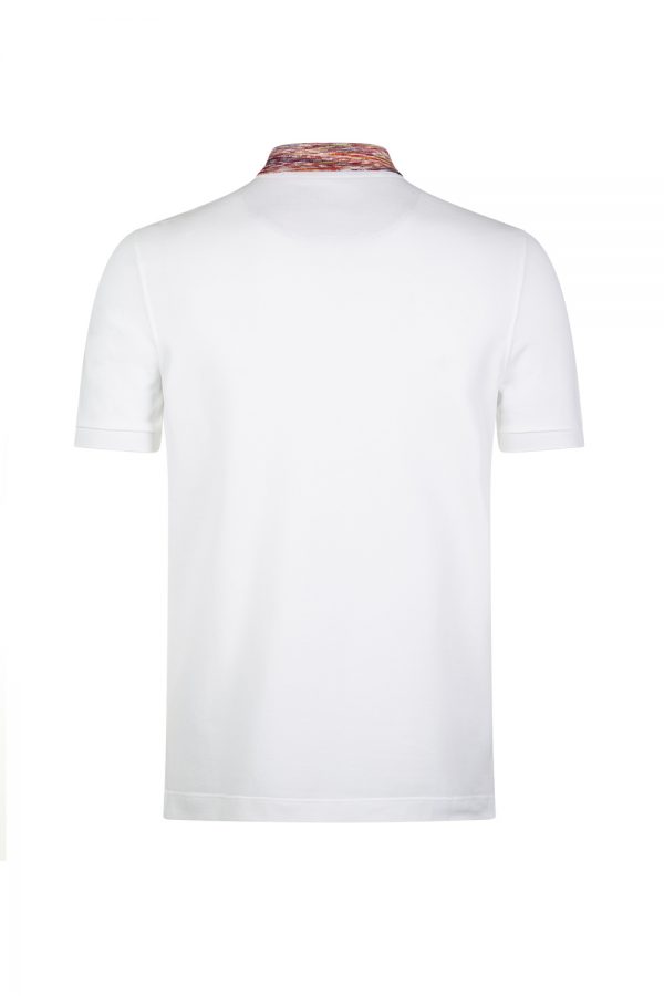 Missoni Men's Contrast Collar Polo Shirt White