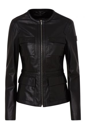 Belstaff Brimms Women's Nappa Leather Jacket Black FRONT