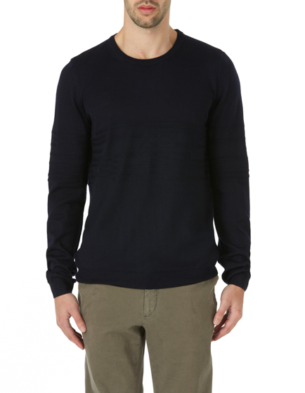 Pal Zileri Men's Extra Fine Merino Wool Sweater Navy