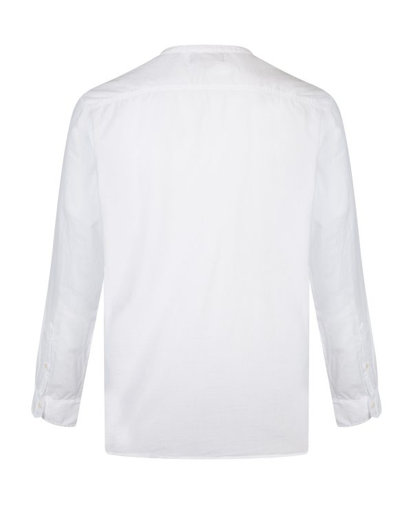 Velvet Men's Collarless Cotten Shirt White