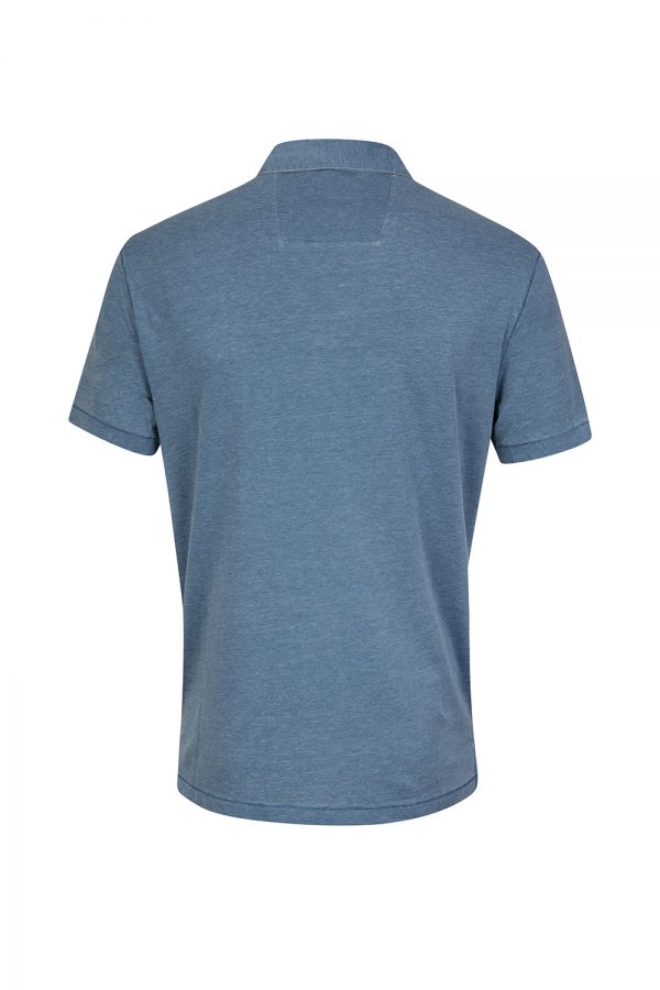John Varvatos Men’s Anton Burnout Piece Polo Shirt Blue