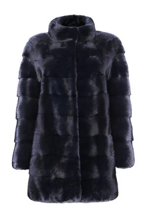 Mila Furs Mila Ladies Midi Mink Fur Coat Black