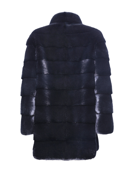 Mila Furs Mila Ladies Midi Mink Fur Coat Black