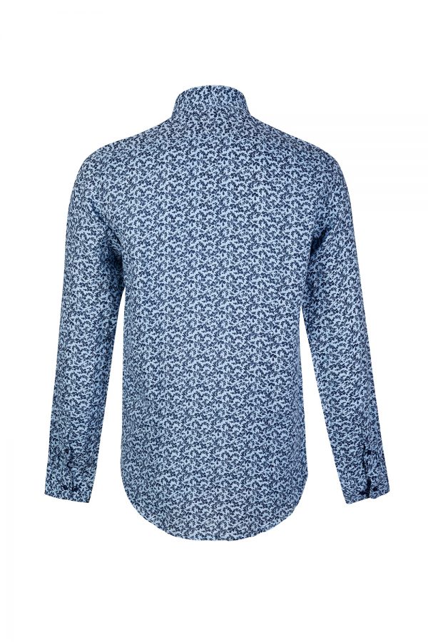 Sand Men's Micro-floral Print Shirt Blue