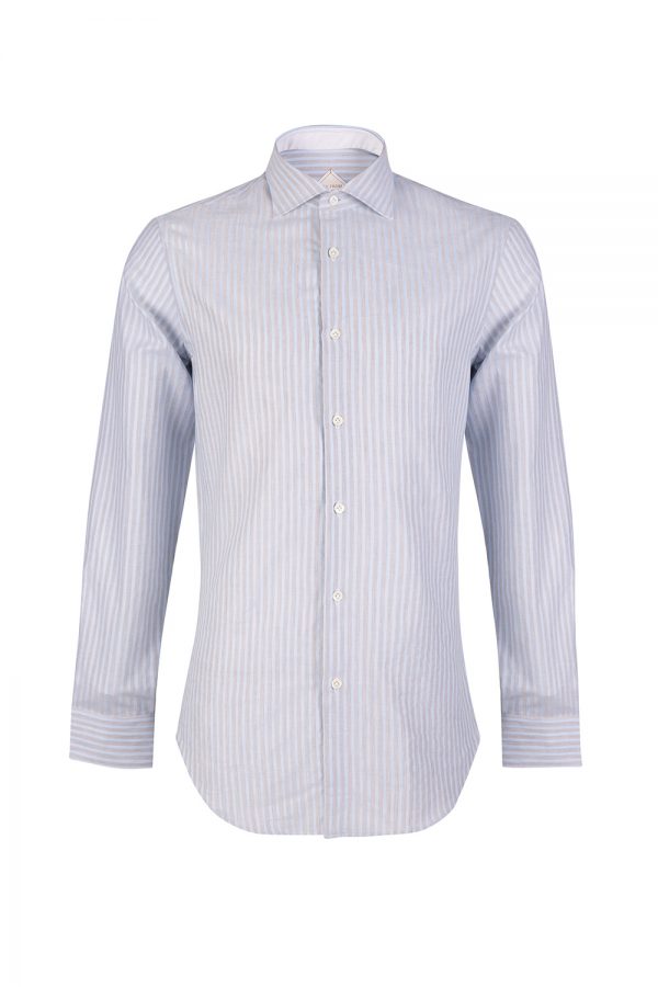 Pal Zileri Men's 2-tone Stripe Cotton Shirt Grey