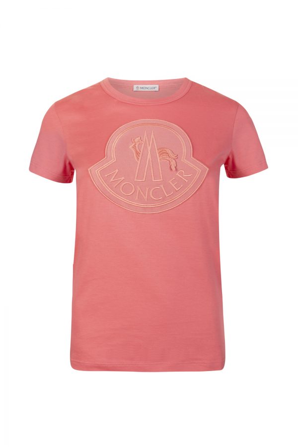 Moncler Women’s Logo Embellished T-shirt Pink