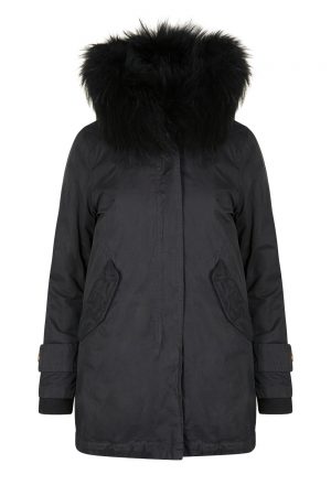 Aktual Women's Madame Parka Coat Black - New W19 Collection