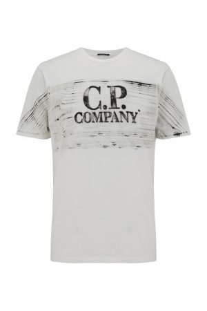 C.P. Company Men's Distressed Logo T-shirt White - New SS21 Collection