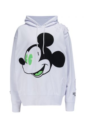Iceberg Women's Mickey Mouse Graphic Cotton Hoodie White - New SS21 Collection