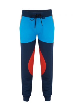 Iceberg Men's Multicolour Panelled Sweat Joggers Blue - New SS21 Collection