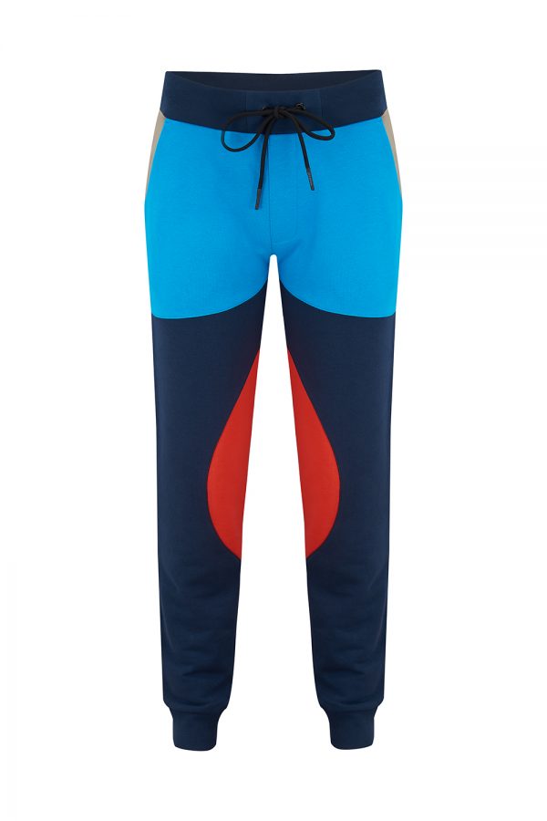 Iceberg Men's Multicolour Panelled Sweat Joggers Blue - New SS21 Collection