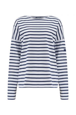 Saint James Minquiers Women’s Breton Stripe T-shirt White/Navy - New SS21 Collection