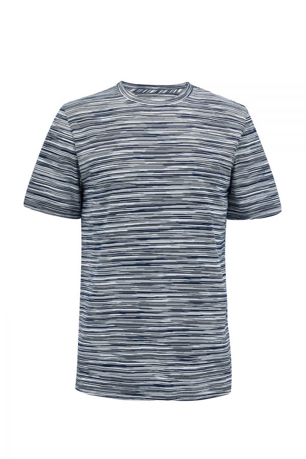Missoni Men’s Classic Space-dye T-shirt Navy - New W21 Collection 