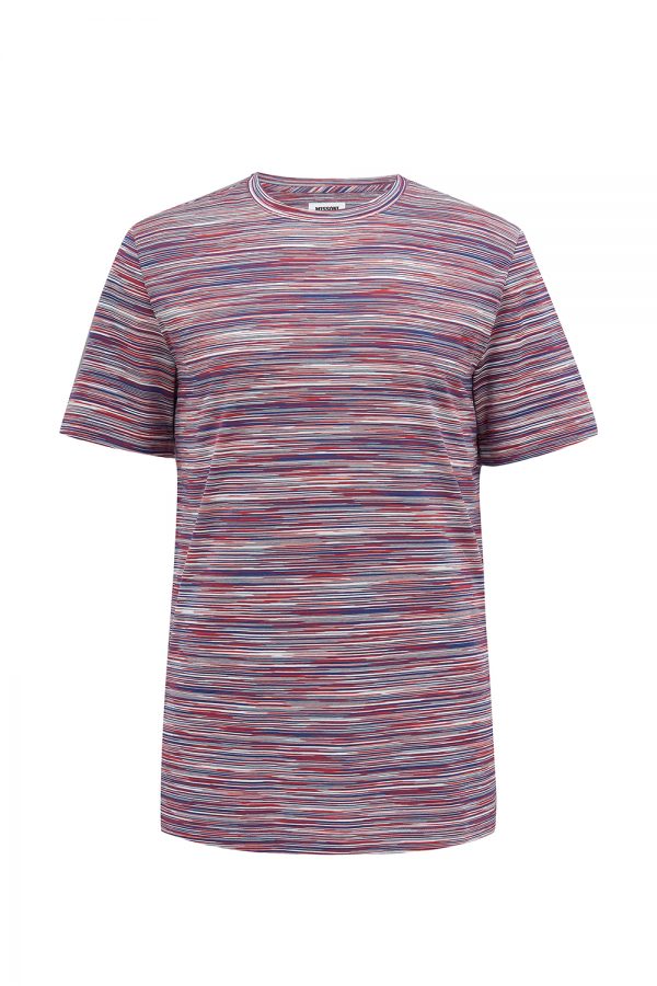 Missoni Men’s Space-dyed Stripe T-shirt Red - New W21 Collection