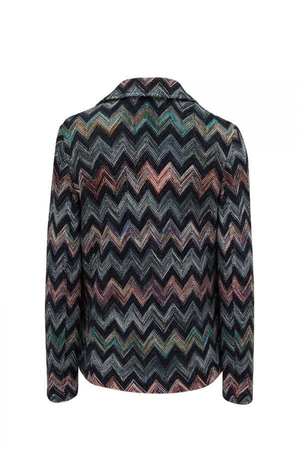 Missoni Women's Zigzag Patten Cotton Blazer Green - New W21 Collection